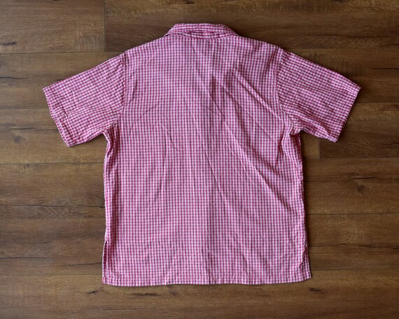 90s red plaid button down embroidered shirt - image 5