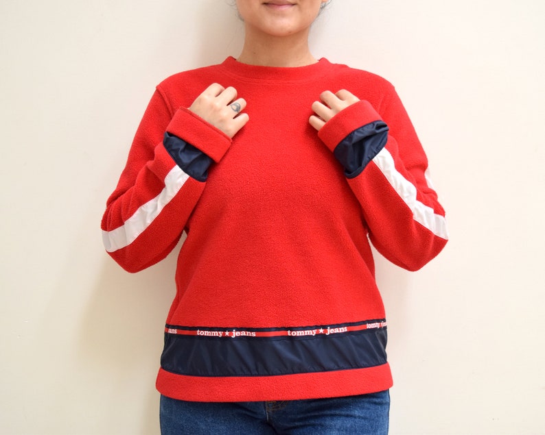 red flannel sweatshirt