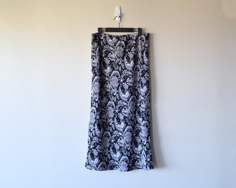 90s Paisley Skirt Chiffon Maxi Skirt Size Large