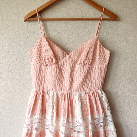 Vintage Betsey Johnson Flowy Peachy Pink and Flor… - image 2