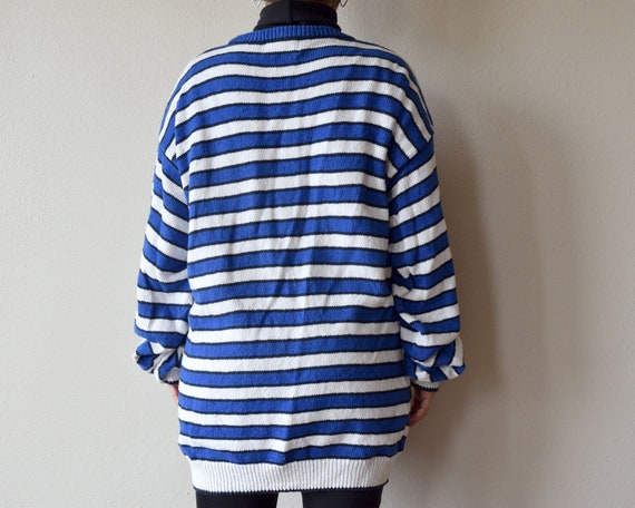 Vintage Fila Blue and White Striped Pullover Swea… - image 7