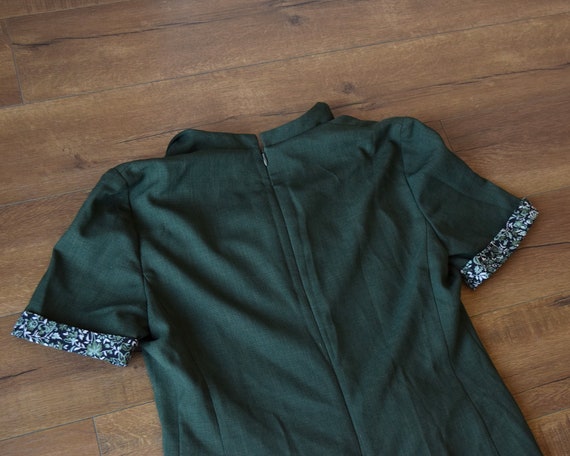 80s boho green floral spring dress women - image 9