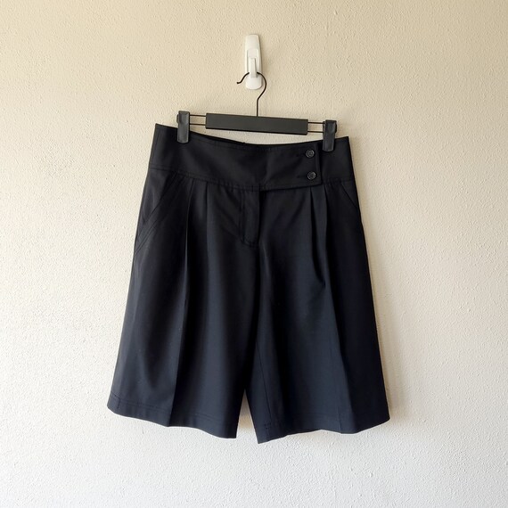 Y2K BCBG Black Knee Length Culottes Shorts - Retr… - image 4