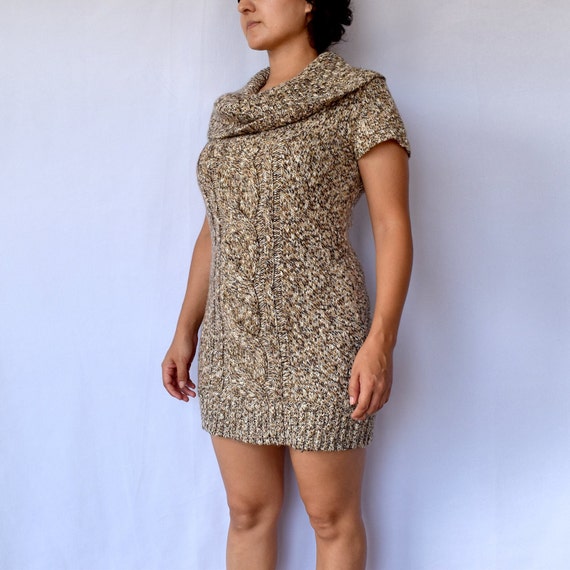 y2k cable knit sweater mini dress womens medium - image 3