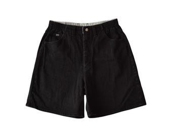 Shorts vaqueros negros de talle alto de la marca Vintage Lee, talla 12
