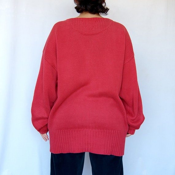 Polo by Ralph Lauren red cotton knit oversized sw… - image 8