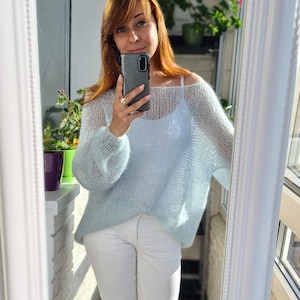 Mohair sweater. Oversized Knitted sweater. Handmade sweater. Women&#39;s sweater Wool sweater Oversized women sweater. Loose knit sweater