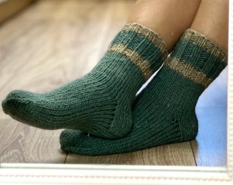 Calcetines de lana de oveja hechos a mano. Calcetines personalizados, calcetines personalizados, calcetines para hombre, calcetines acogedores, calcetines de lana, calcetines cálidos, calcetines de punto, calcetines de lana gruesa