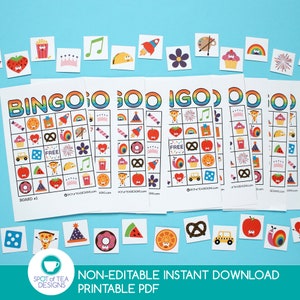 Juego de bingo arco iris imprimible / Juego imprimible / Juego virtual / Juego de fiesta arco iris / Hoja de actividades para niños / DESCARGA INSTANTE