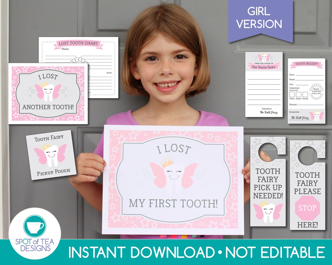 Tooth Fairy Kit Girl Tooth Fairy Printables Tooth Fairy Etsy