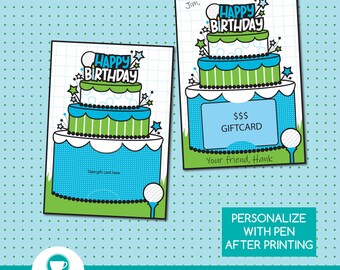 Golf Birthday Gift Card Holder | Birthday Printables | Golf Printables | Birthday Gift Idea | INSTANT DOWNLOAD