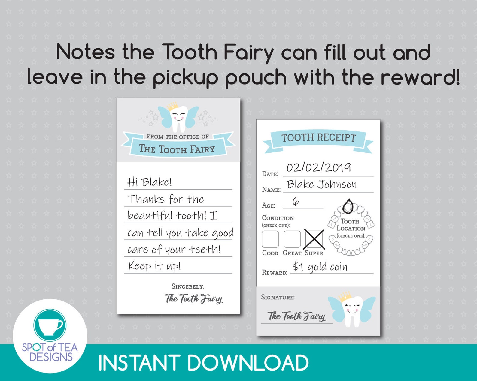 Tooth Fairy Kit Boy Tooth Fairy Printables Tooth Fairy | Etsy