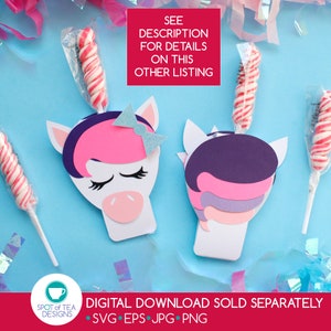 Unicorn Lollipop Favor Tags Unicorn Party Printables Unicorn Lollipop ...