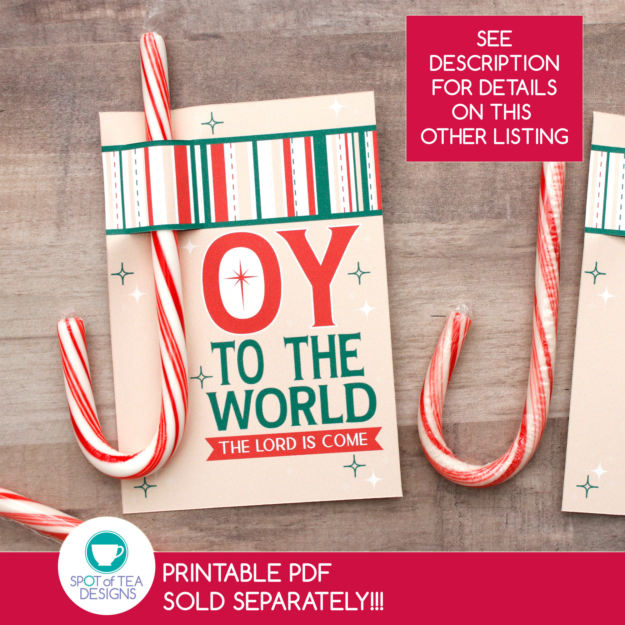 Holly Jolly Candy Cane Holder Tags: Christmas Printable (PDF Instant ...