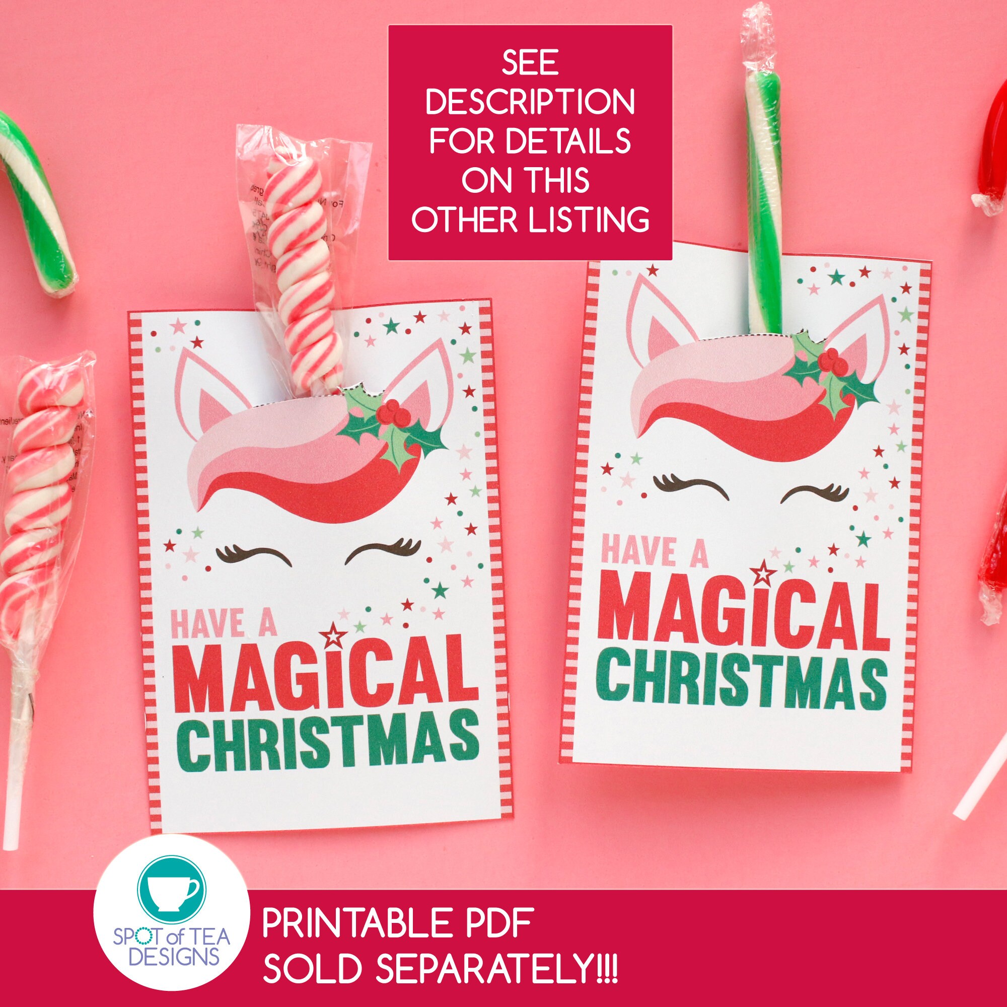 Holly Jolly Candy Cane Holder Tags: Christmas Printable (PDF Instant ...