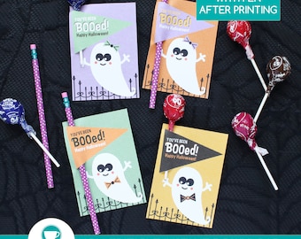 You've Been Booed Halloween Lollipop Holders | Halloween Printable | Halloween Pencil Holders | Candy Gram Tags | INSTANT DOWNLOAD