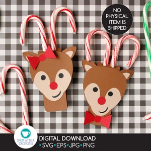 Renna Candy Cane Holder file di taglio svg / Natale SVG / Candy Cane svg / Aula di Natale / Candy Gram di Natale / DOWNLOAD DIGITALE