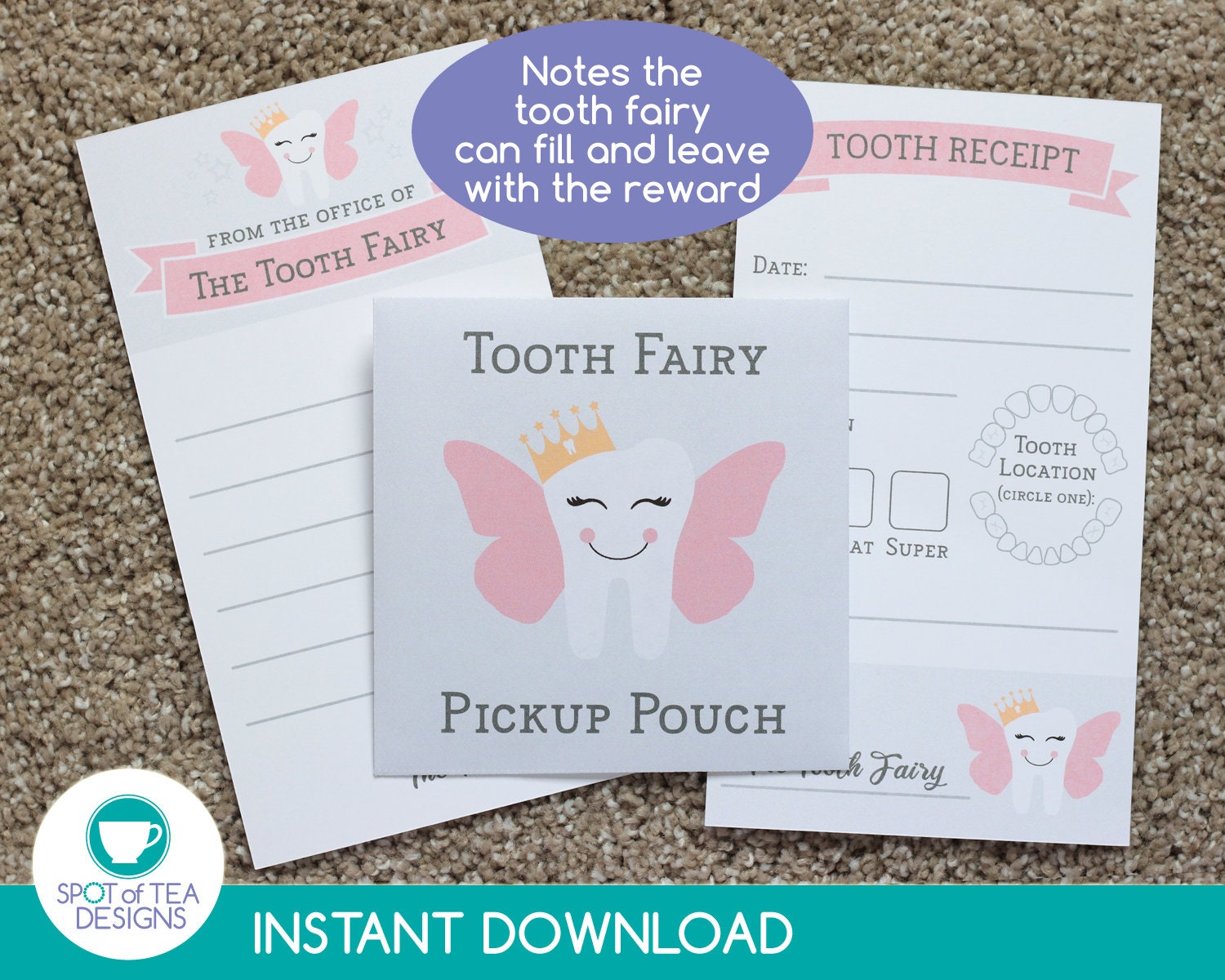 Tooth Fairy Kit Girl Tooth Fairy Printables Tooth Fairy Etsy