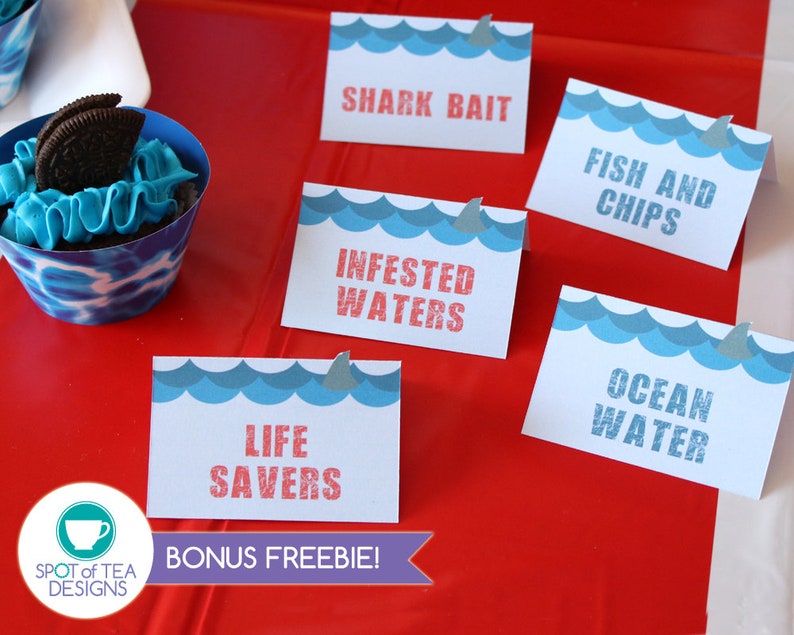 Shark Party Favor Tag Shark Party Printables Under the Sea Party Boy Party Printable INSTANT DOWNLOAD image 5