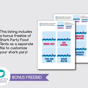 Shark Party Favor Tag Shark Party Printables Under the Sea Party Boy Party Printable INSTANT DOWNLOAD zdjęcie 8