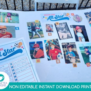 Guess the All Star Printable Game Printable Party Game Softball Game ...