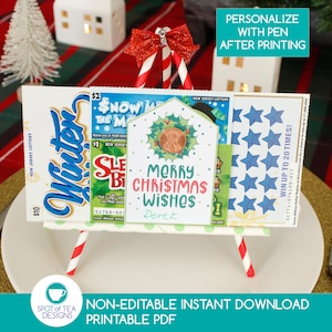 Tag auguri di buon Natale / Idea regalo di Natale / Stampabili di Natale / Idea regalo biglietto della lotteria / DOWNLOAD IMMEDIATO