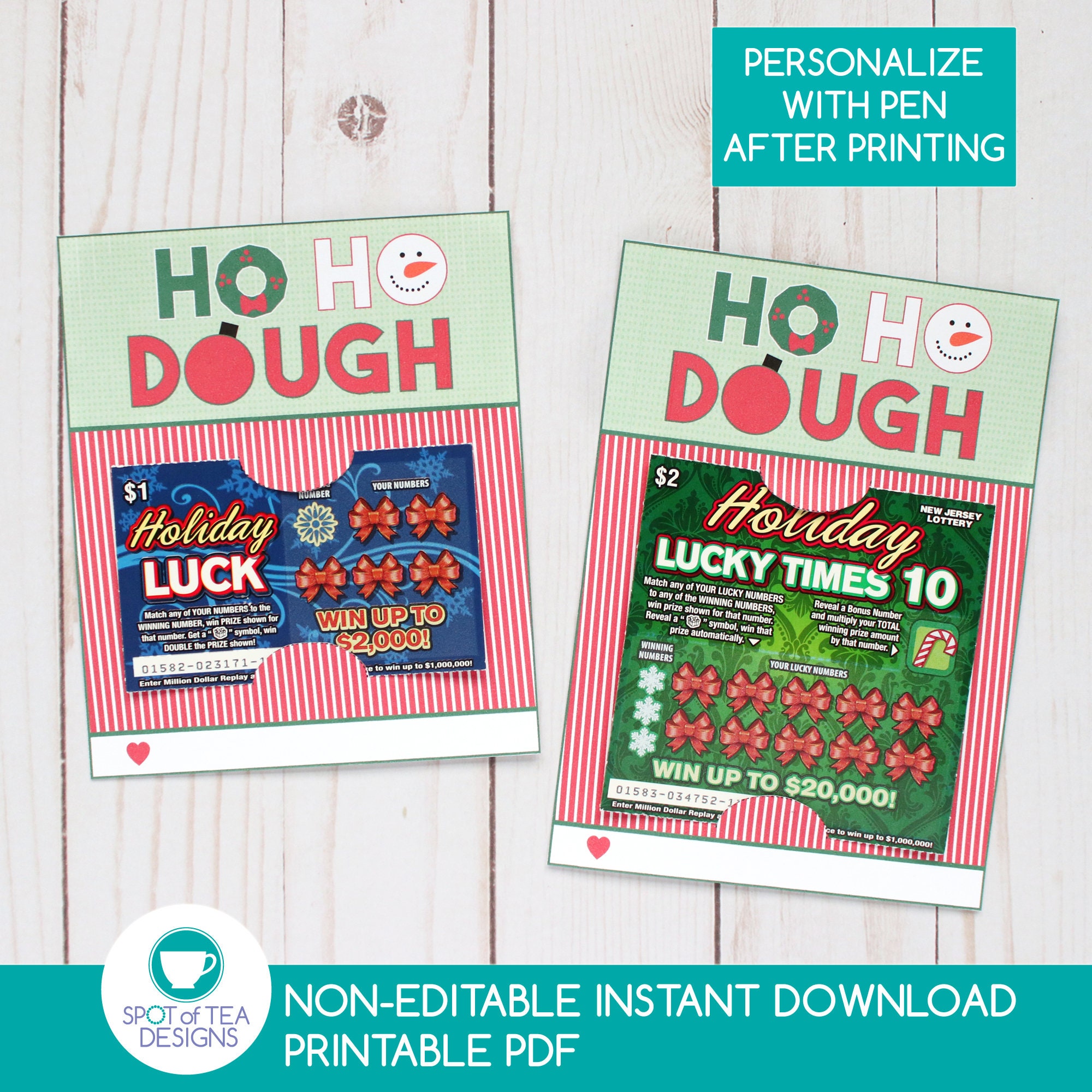 Holiday Lottery Ticket Holder - Instant Download – Stockberry Studio