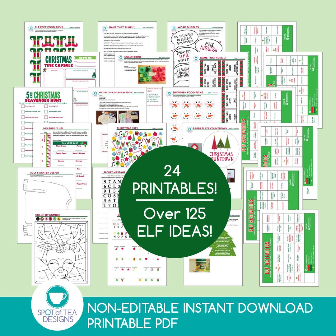 Printable Elf Activity Kit: 125+ Christmas Ideas (PDF Instant Digital ...