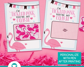 Tickled Pink Coach Gift Card Holder | Coach Gift | Coach Appreciation Gift | Softball Coach | Soccer Coach | pdf INSTANT DOWNLOAD