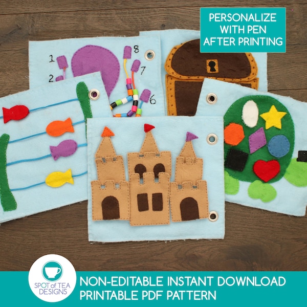 Under the Sea Quiet Book PDF Pattern | Felt Activity Book | Sensory Book | Toddler Activity Book | INSTANT DOWNLOAD