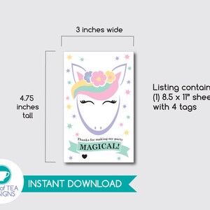 Unicorn Lollipop Favor Tags Unicorn Party Printables Unicorn Lollipop ...