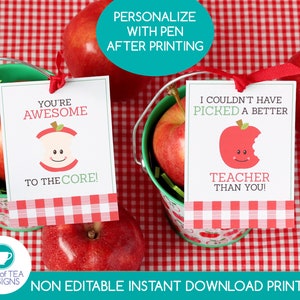 Apple Sayings For Teachers Apple Teacher Appreciation Tag Teacher Appreciation Gift | Etsy