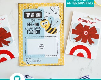 Beeing Awesome Teacher Gift Card Holder | School Printables | Teacher Appreciation Week | Thank You Gift | Bee Printable | INSTANT DOWNLOAD