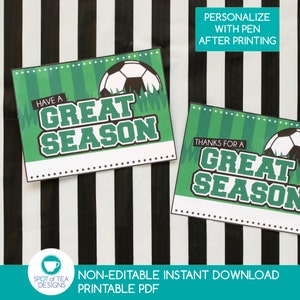 Große Saison Fußball Favor Tags | Fußball Printables | Fußballspiel Snack Duty Tags | Fußball Danke Tag | SOFORTIGER DOWNLOAD