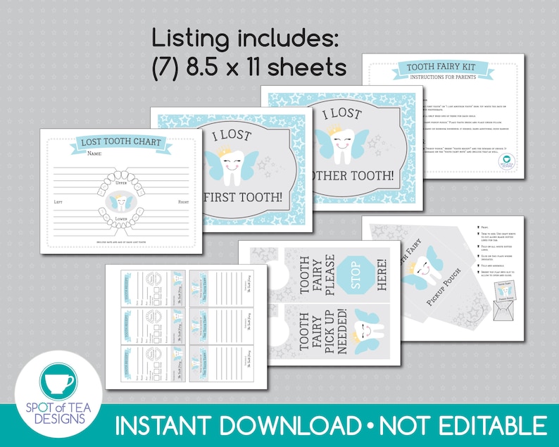 Tooth Fairy Kit Boy Tooth Fairy Printables Tooth Fairy Etsy