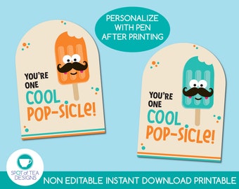 Cool Popsicle Tag | Father's Day Tag | Father's Day Printable | Dad Joke | Punny Tag | INSTANT DOWNLOAD