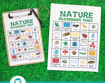 Nature Scavenger Hunt Printable | Camping Party Game | Boy Birthday Party Game | Kids Activity Sheet | INSTANT DOWNLOAD