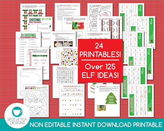 Printable Elf Activities Kit Printable Christmas Activity