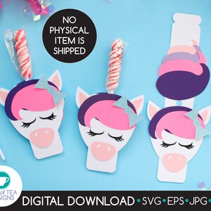 Unicorn Lollipop Holder Svg Cut File | Unicorn Party SVG | Lollipop Svg ...