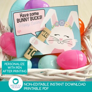 Bunny Bucks Ostern Geldhalter | Geld-Halter-Geschenk | Osterkorbfüller | Ostern Printable | pdf SOFORT-DOWNLOAD