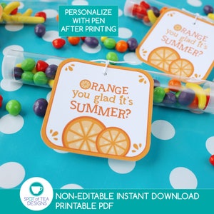 Orange you glad favor tags | Last day of school | Teacher Appreciation Week | Teacher Gift | Teacher Appreciation Week | INSTANT DOWNLOAD
