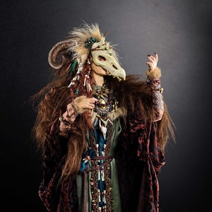 The Boneshaker - A Forest Shaman - OOAK Art Doll Sculpture