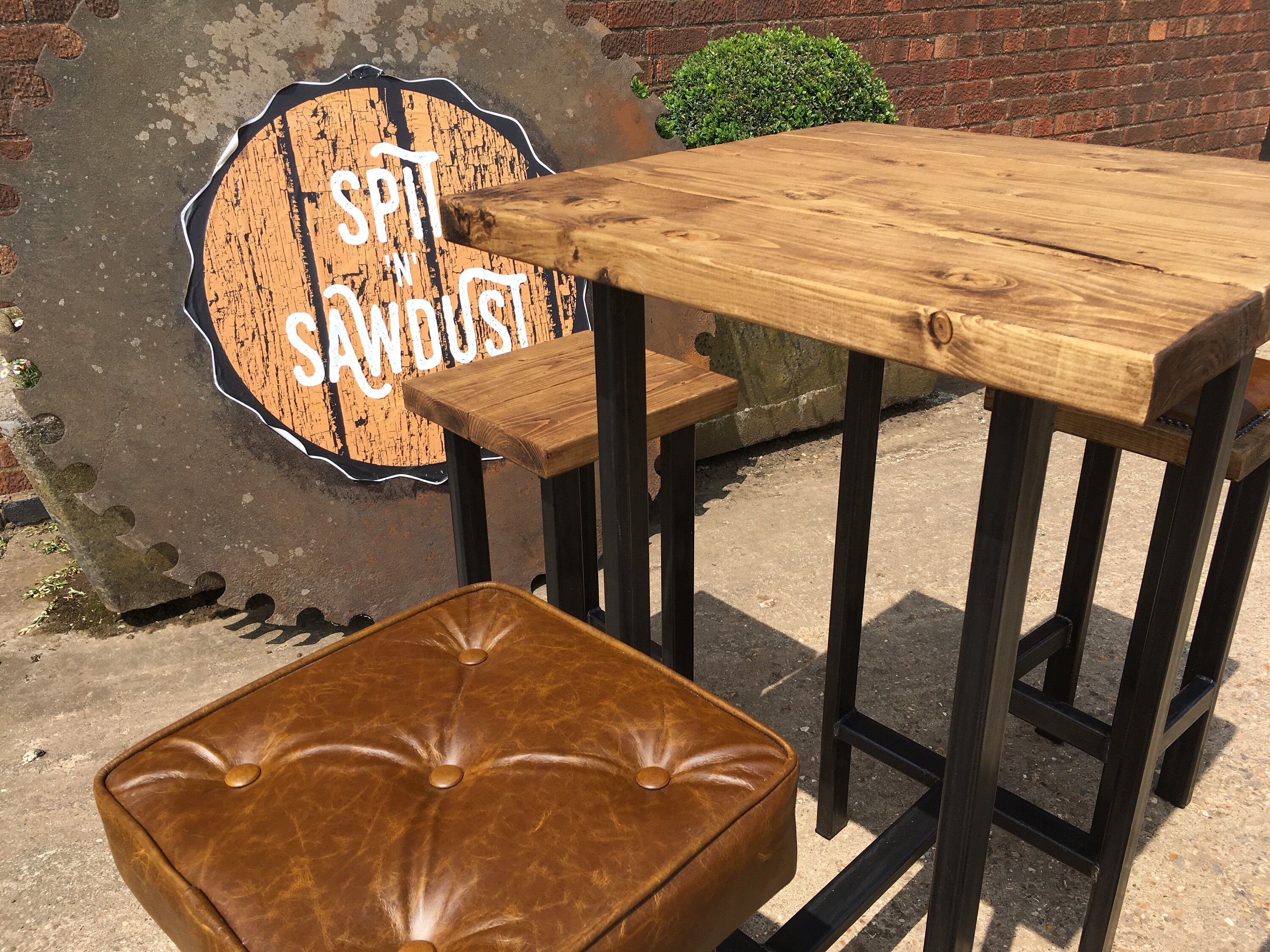 Industrial Style Poseur Table (for bar restaurant and coffee shop)