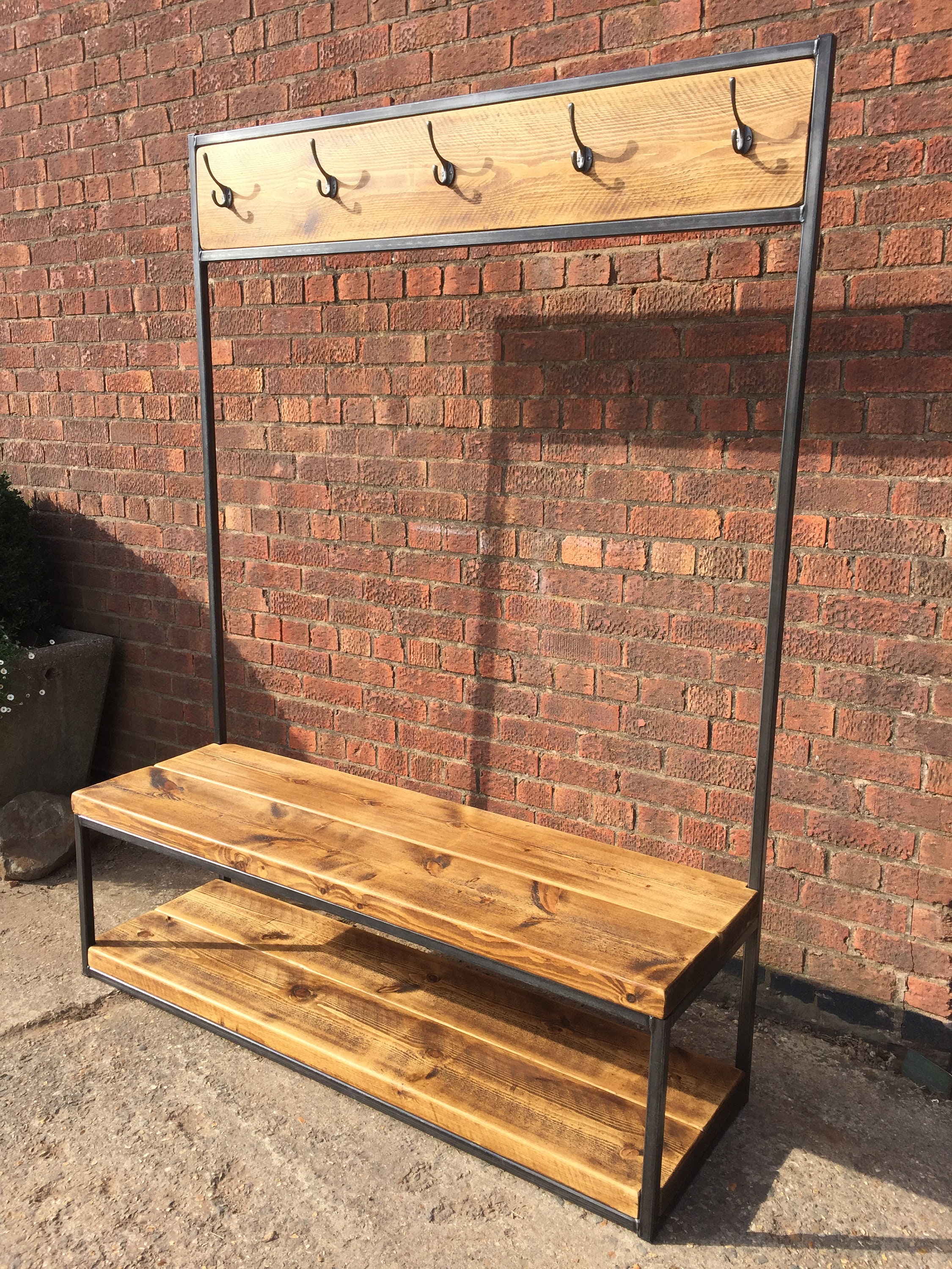 Handmade Coat Rack With Boot Stand