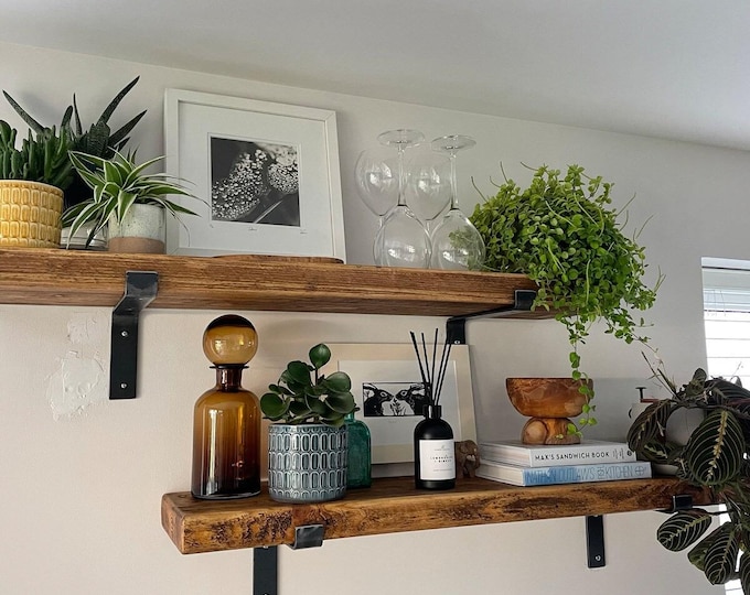 Featured listing image: Rustic Shelves With Handmade Brackets