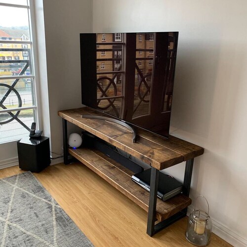 Industrial Reclaimed Style TV Stand Etsy UK