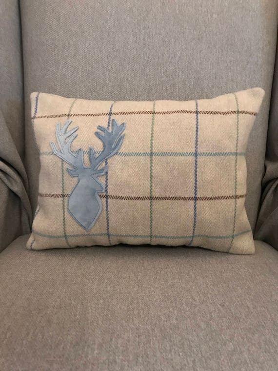 Christmas Cushion Christmas Pillow Stag Head Cushion Stag Etsy