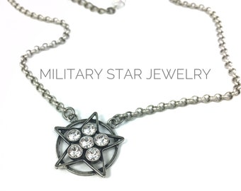 Military Star Jewelry, Deployment Jewelry, Military Mom, Military Wife, Deployment Necklace, Military Necklace, Birthstone April