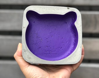 Concrete Pet Bowl, Food Water Pet Bowl, Heavy Non-sliding Container, Concrete Pet Dish, Unique Cat Shaped Feeding Station, Cat Lovers Gift