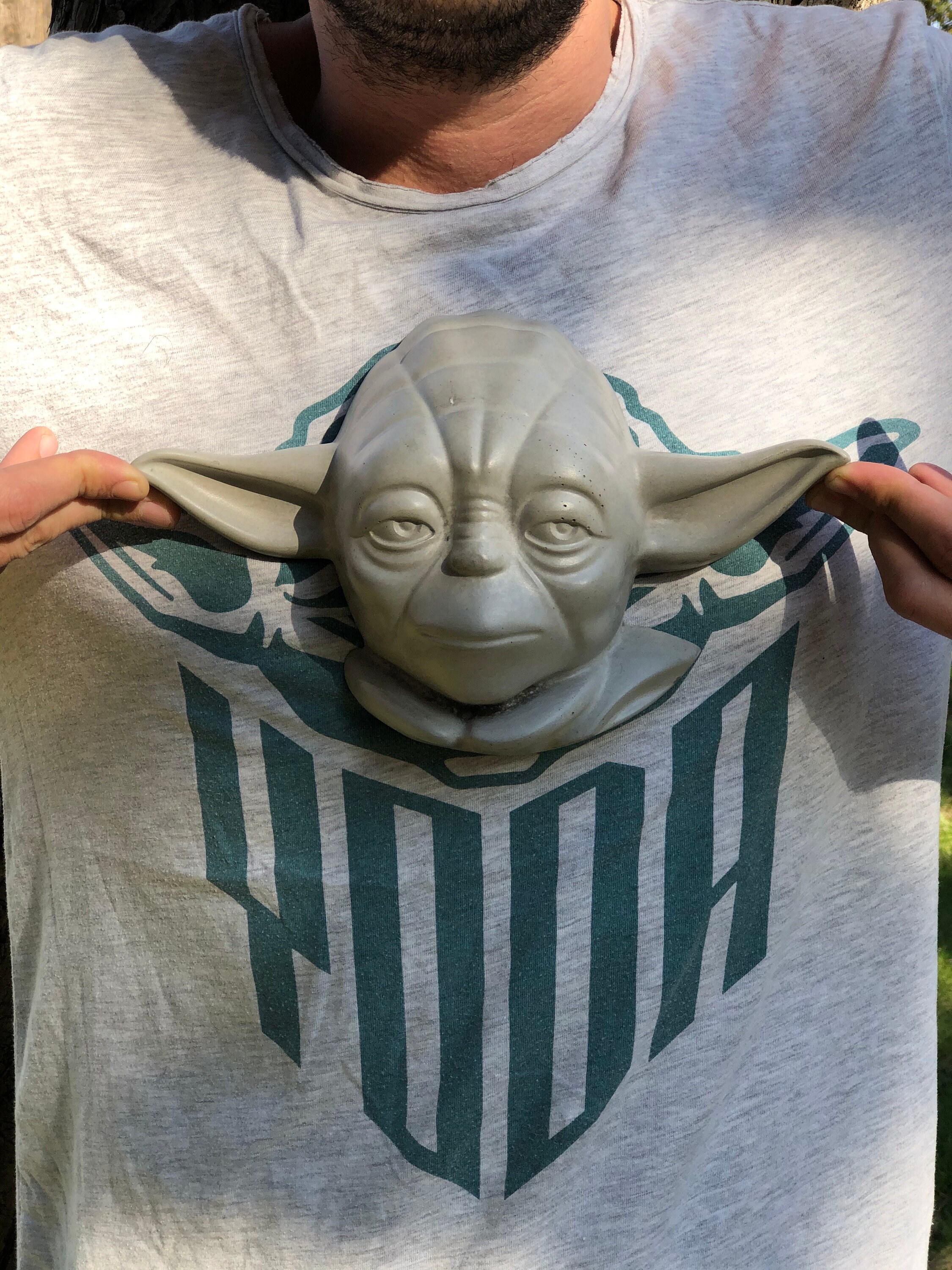 Master Yoda Concrete Head Sculpture Concrete Yoda Bust Star Etsy Canada